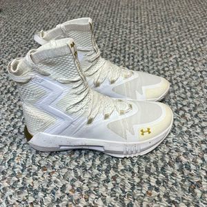 Under Armour Cotton Hight Top Lace White/Gold 3021376 100 Women Size 7.5